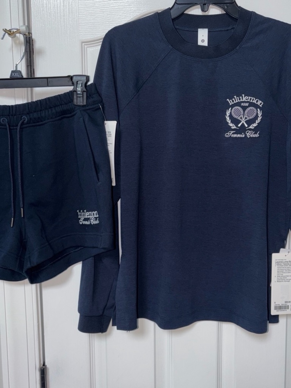 Lululemon Navy Tennis Club Active long sleeve & Shorts Set